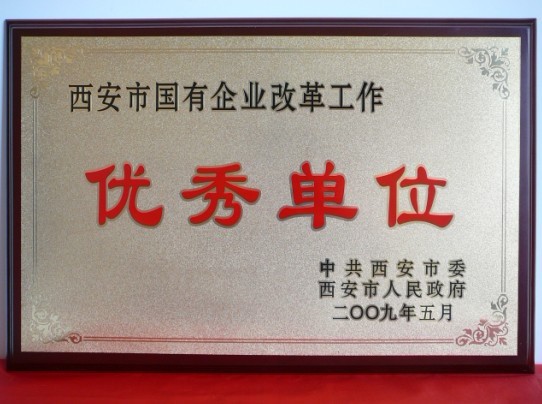 2009年5月，被西安市委、市政府评为西安市国企业改革工作优秀单位