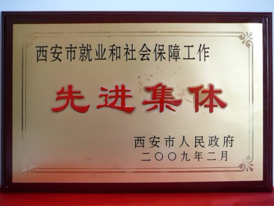 2009年2月，被西安市政府评为西安市就业和社会保障工作先进集体